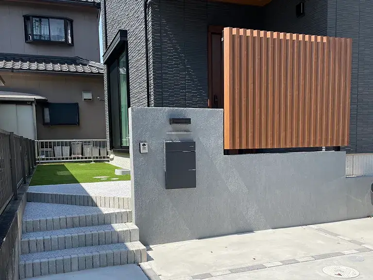 新築外構施工事例アプローチ階段