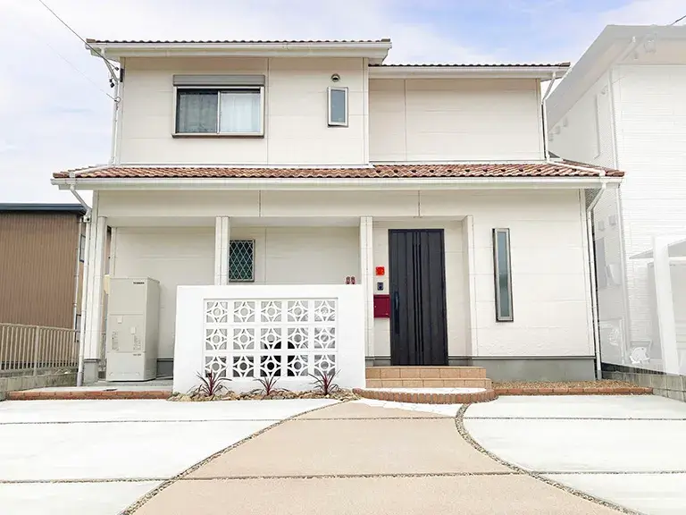 外構駐車場工事コンクリート&石畳み施工例