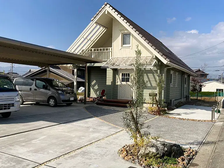 外構駐車場工事コンクリート&洗い出し施工例