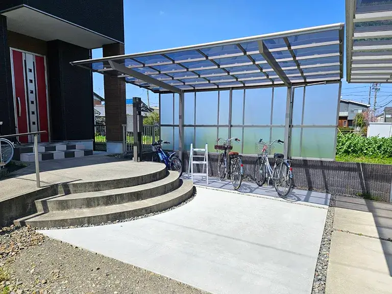 サイクルポート設置外構リフォーム施工例