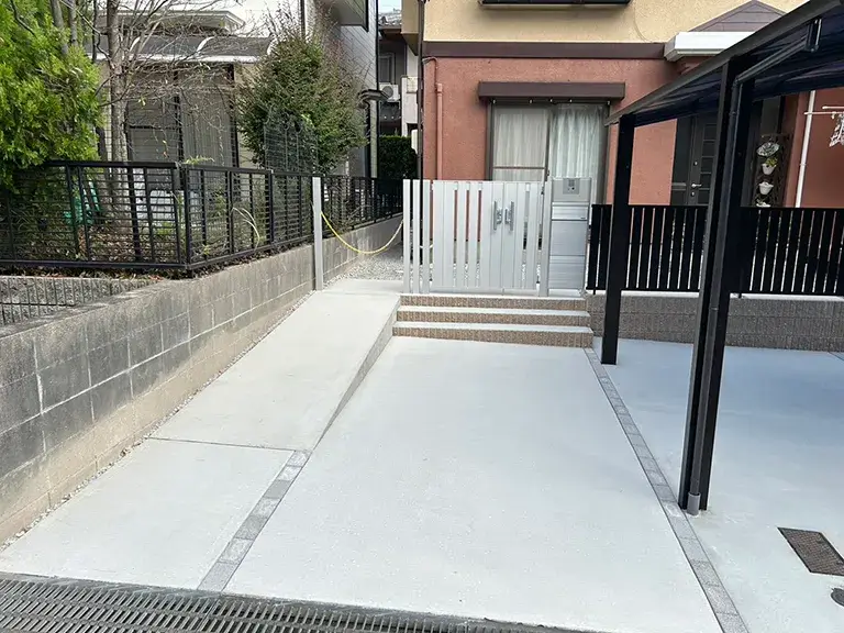 外構リフォームスロープ工事