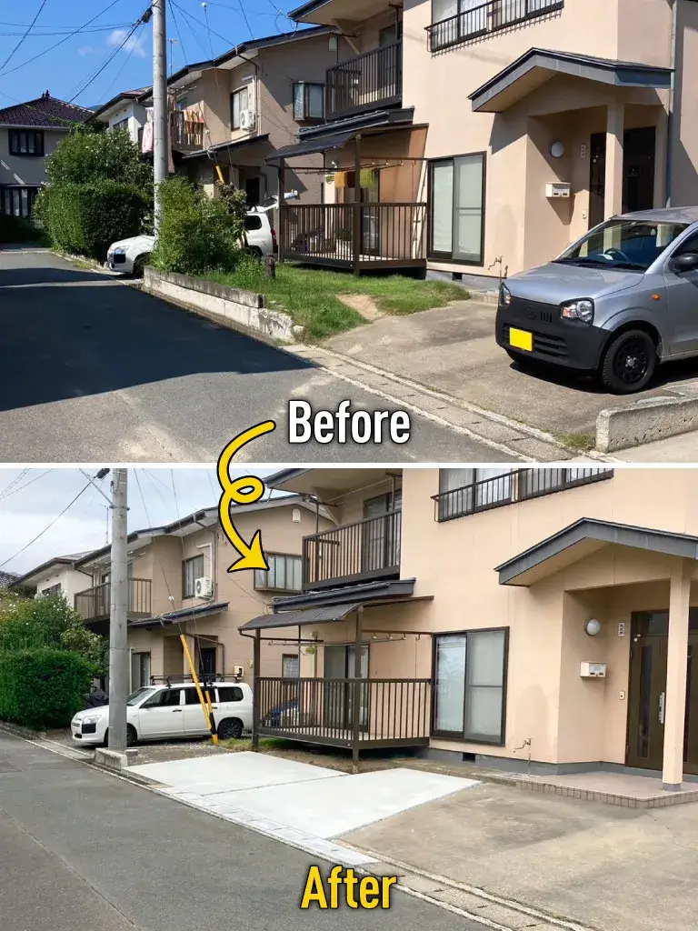 庭リフォーム駐車場増設施工例