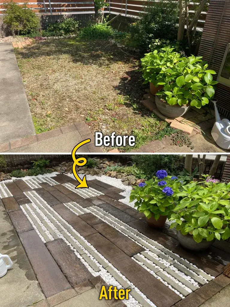 雑草対策庭リフォーム工事