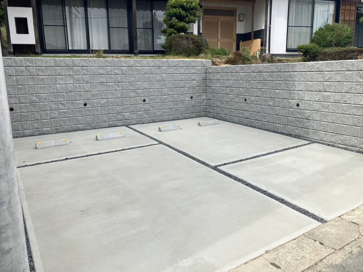 庭リフォーム駐車場工事＆ようへき工事施工例