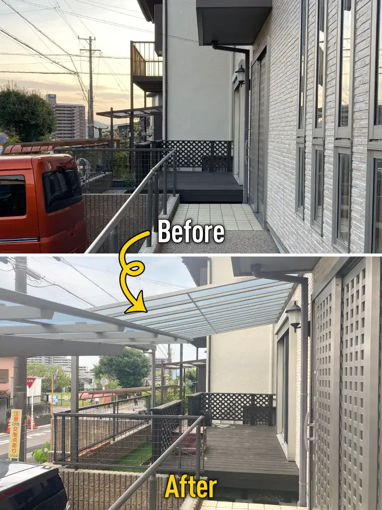 ガーテリア外構リフォームテラス屋根施工例