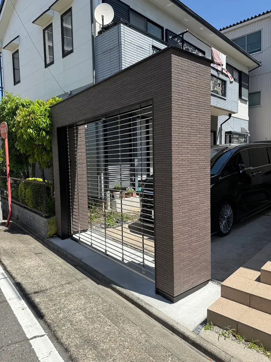 外構リフォーム駐車場シャッターゲート工事施工例