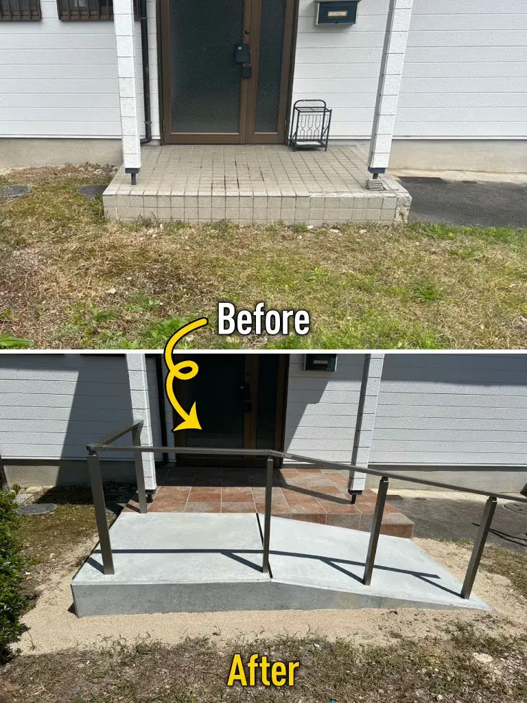 玄関まわり外構リフォーム工事施工例Before&After