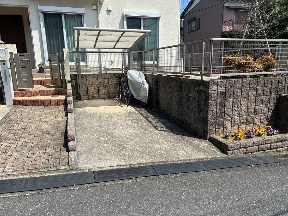 庭リフォーム駐車場拡張工事施工前