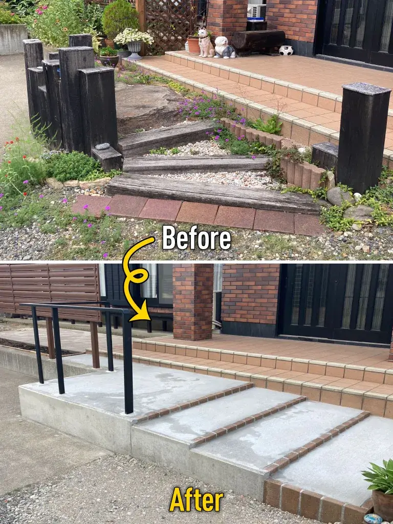 玄関アプローチリフォーム工事施工例