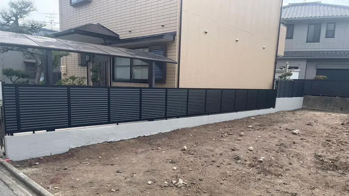 境界フェンス外構リフォーム工事施工例