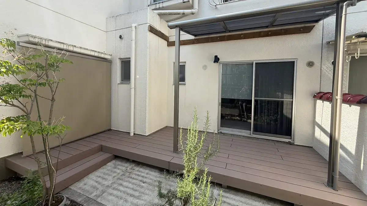 庭リフォーウッドデッキ＆テラス工事施工例