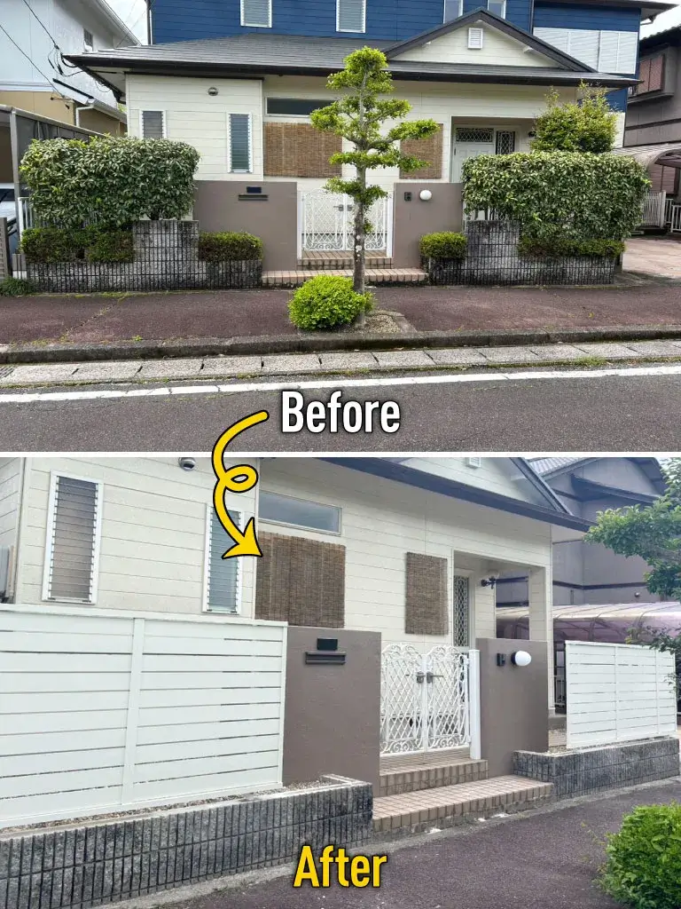 外構リフォームブロック塀解体フェンス工事施工例