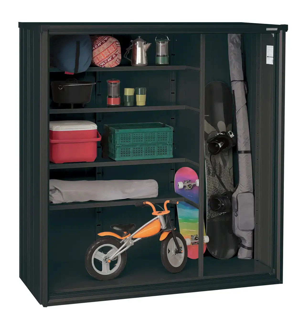 ヨド物置ブラックエスモ収納例