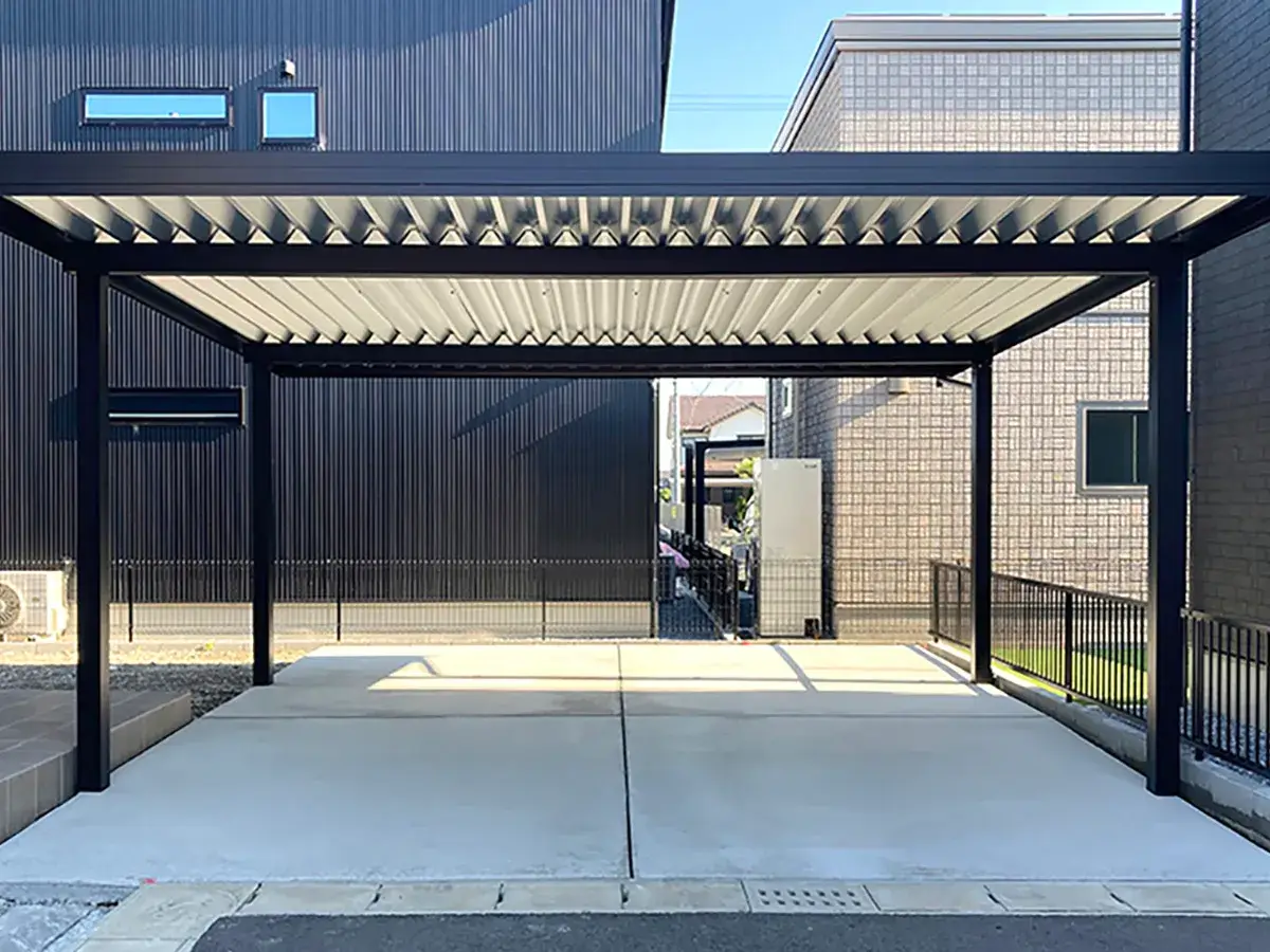 ガーテリア耐雪折半カーポート工事施工例