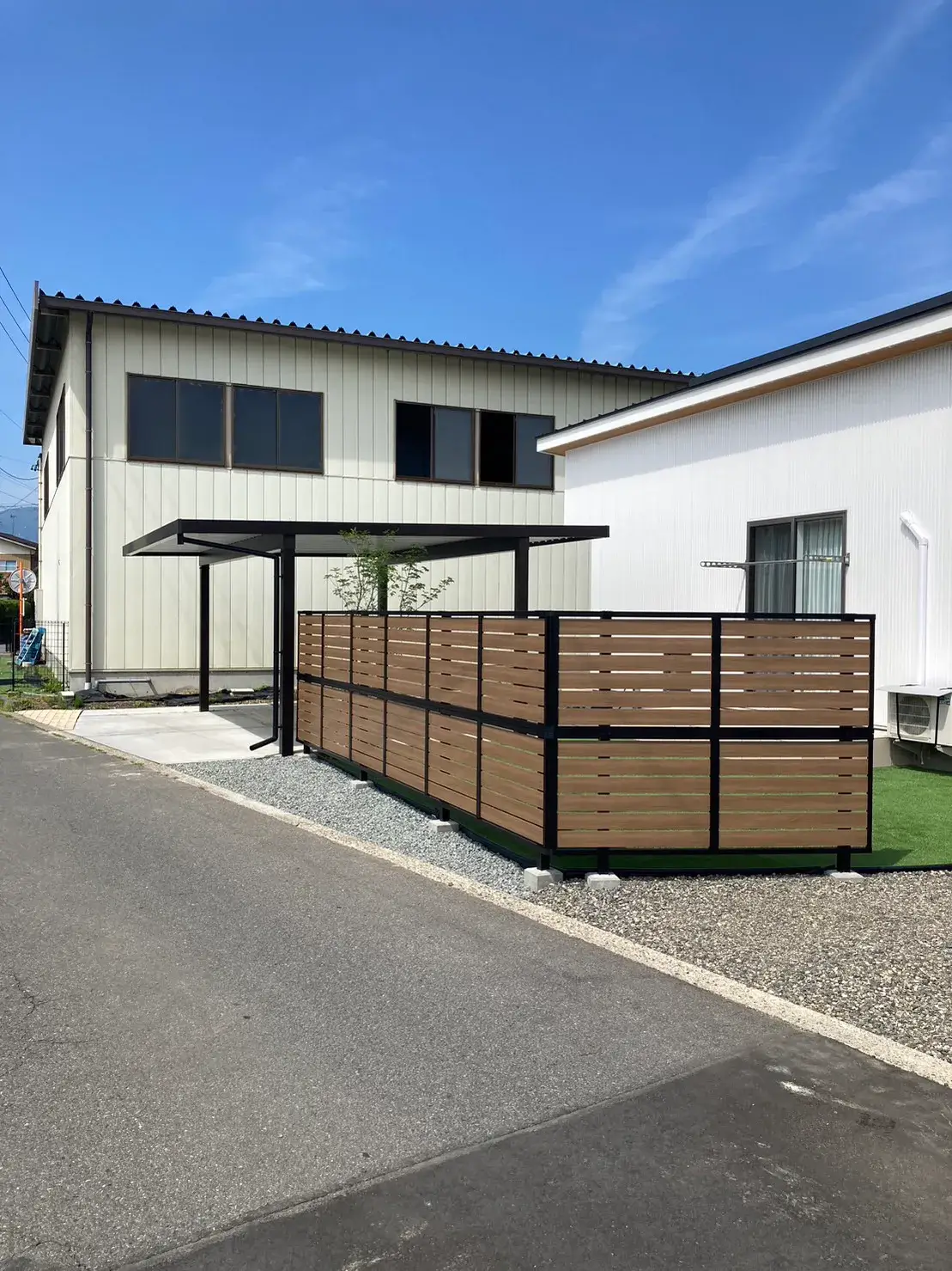 新築外構目隠しフェンス工事施工例