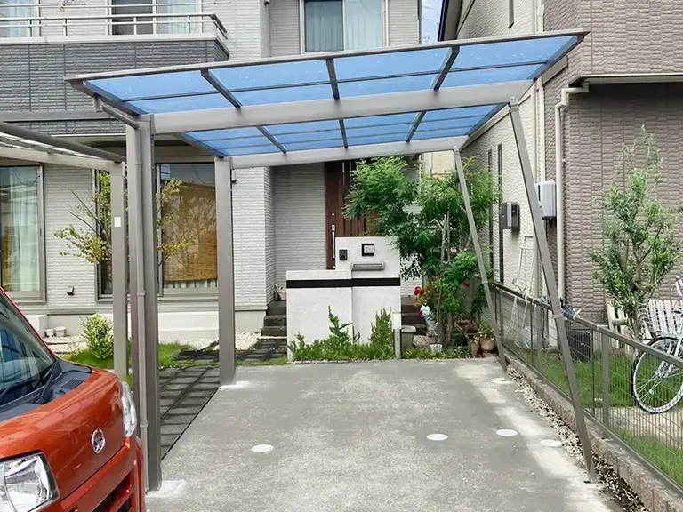 ガーテリアカーポートサポート柱設置例