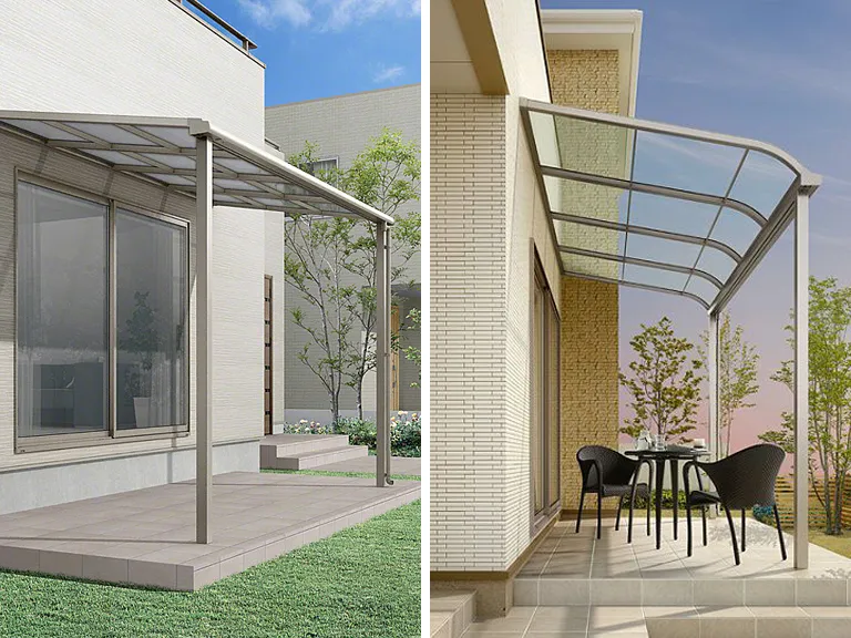 テラス屋根形状：LIXIL／スピーネF型・R型