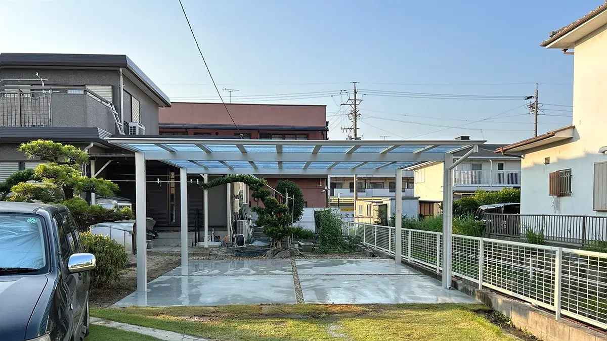 ガーテリアカーポートLIXILネスカ2台用施工例