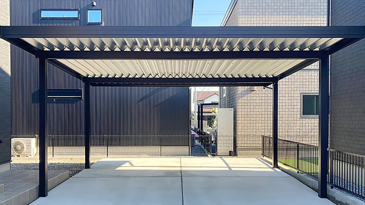 ガーテリア外構工事雪対策カーポート施工例