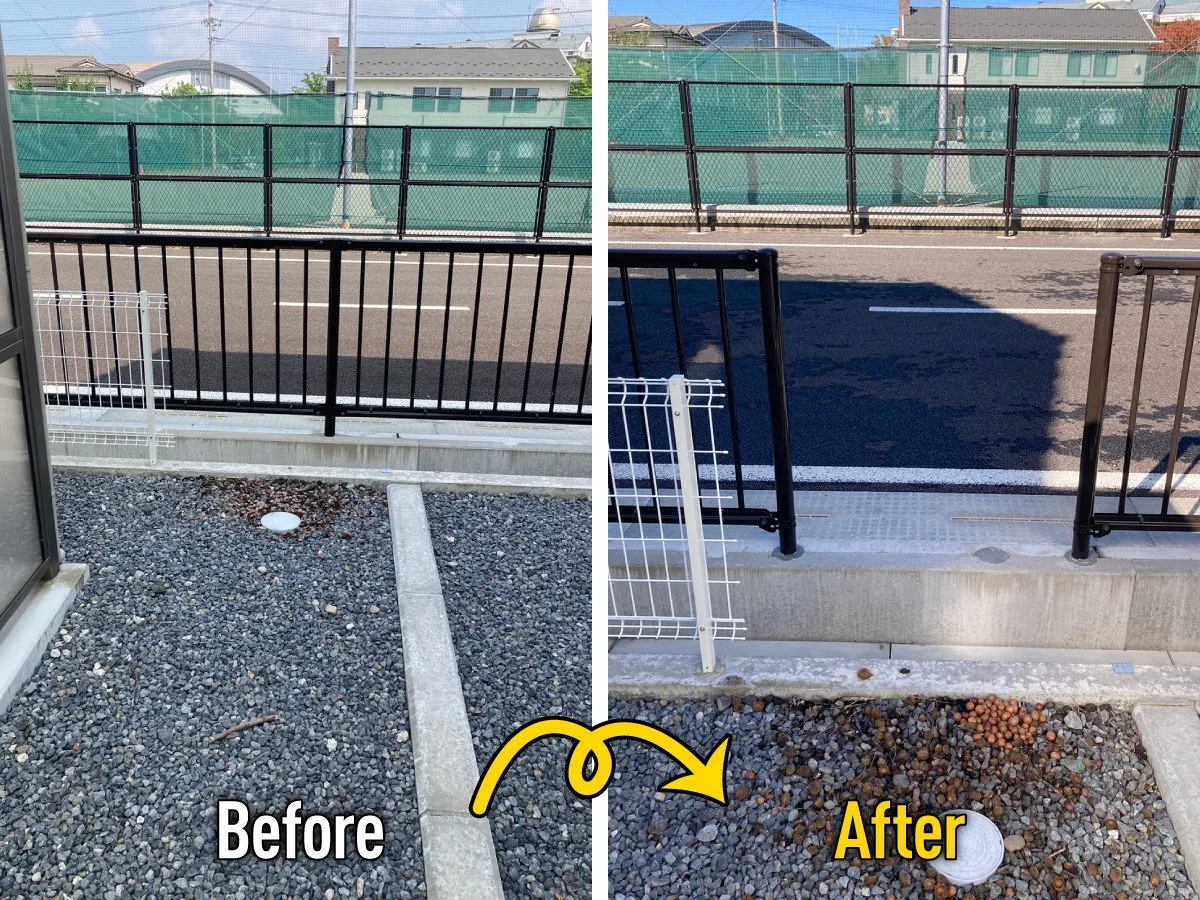 道路承認工事フェンスカット施工例