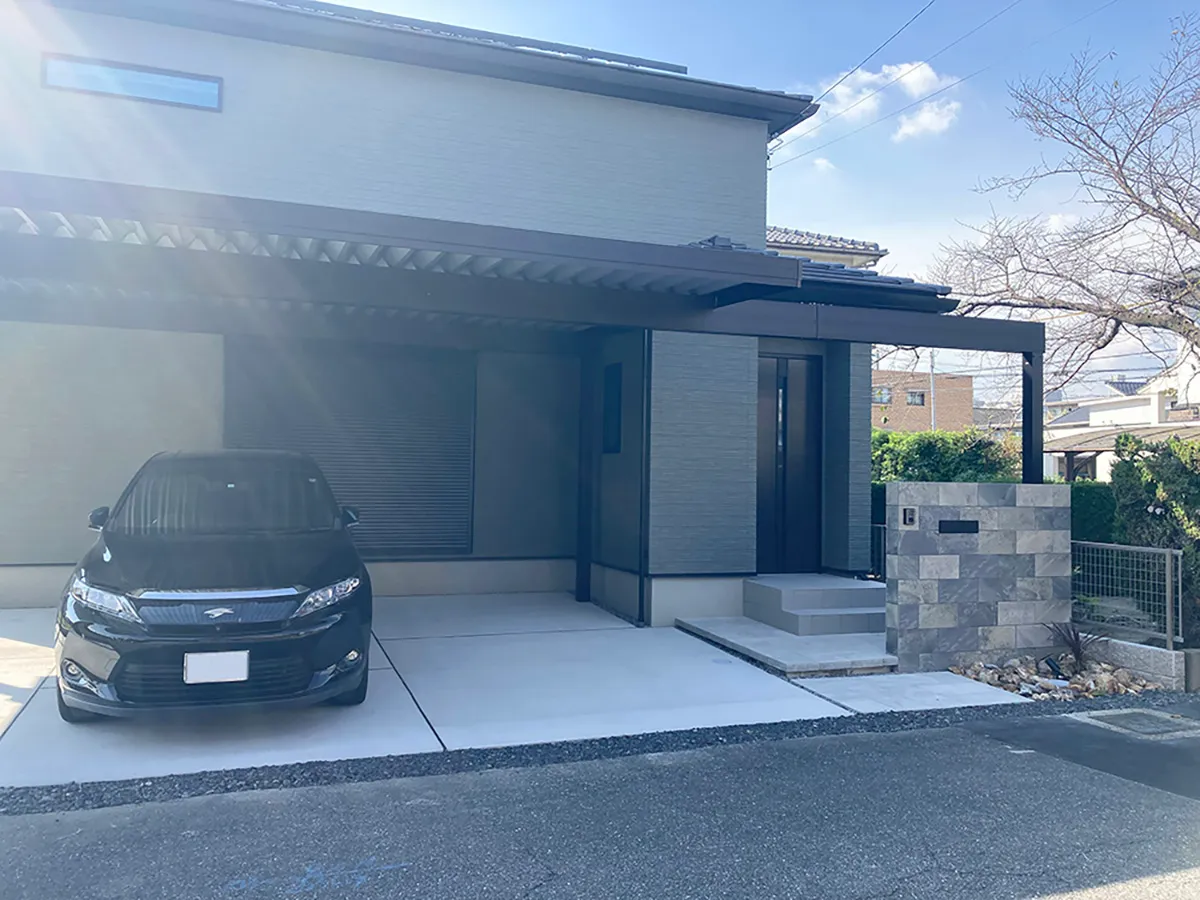 新築外構アイカーポート2施工例