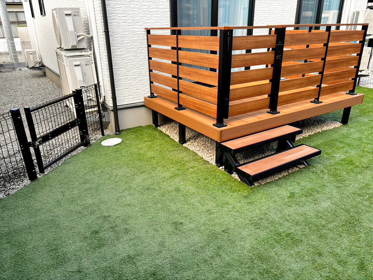 新築外構ウッドデッキ工事施工例