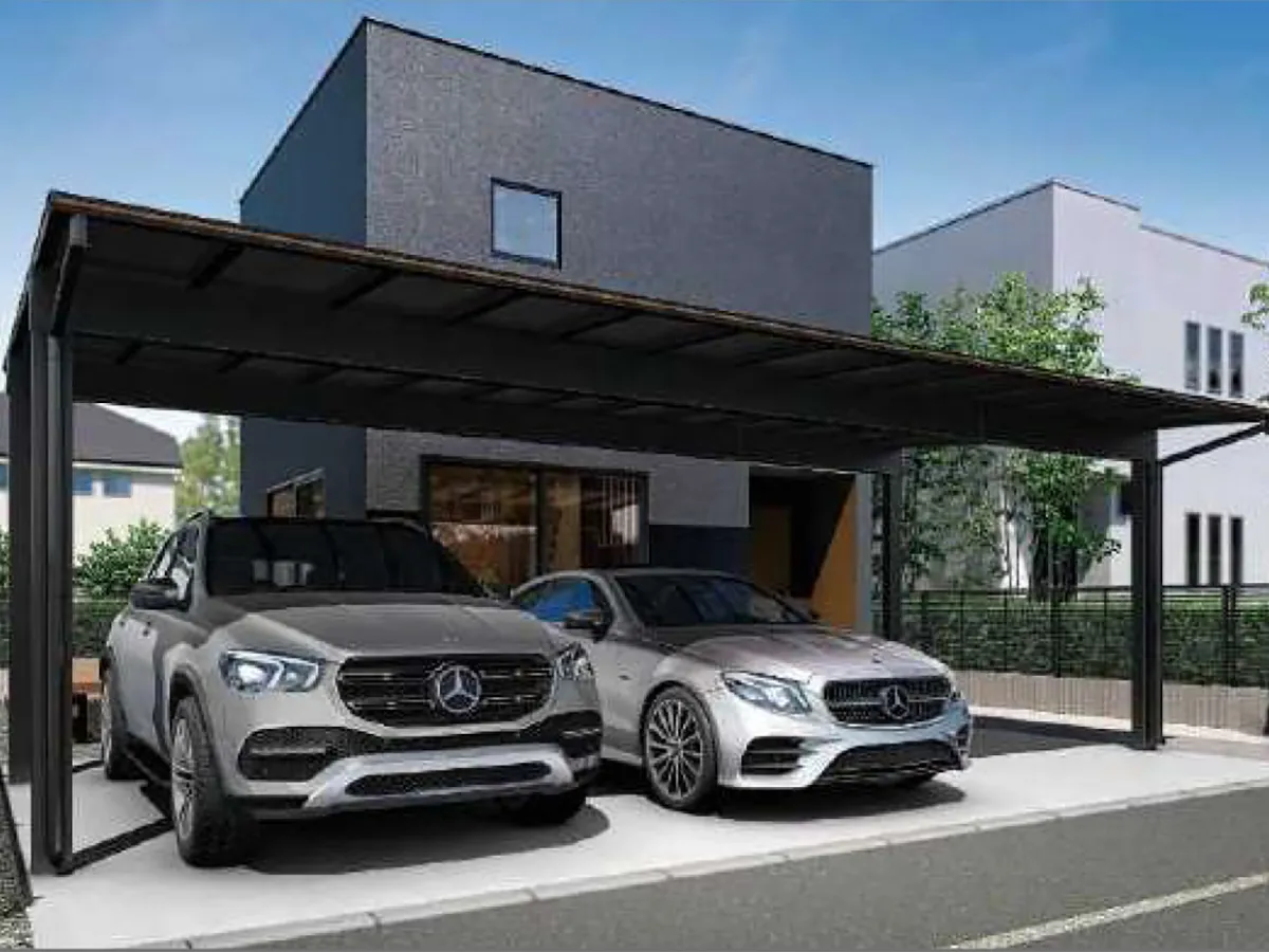 ブラックポリカカーポート:YKK AP/エフルージュFIRST施工例